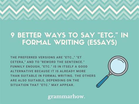 can you use etc in an essay